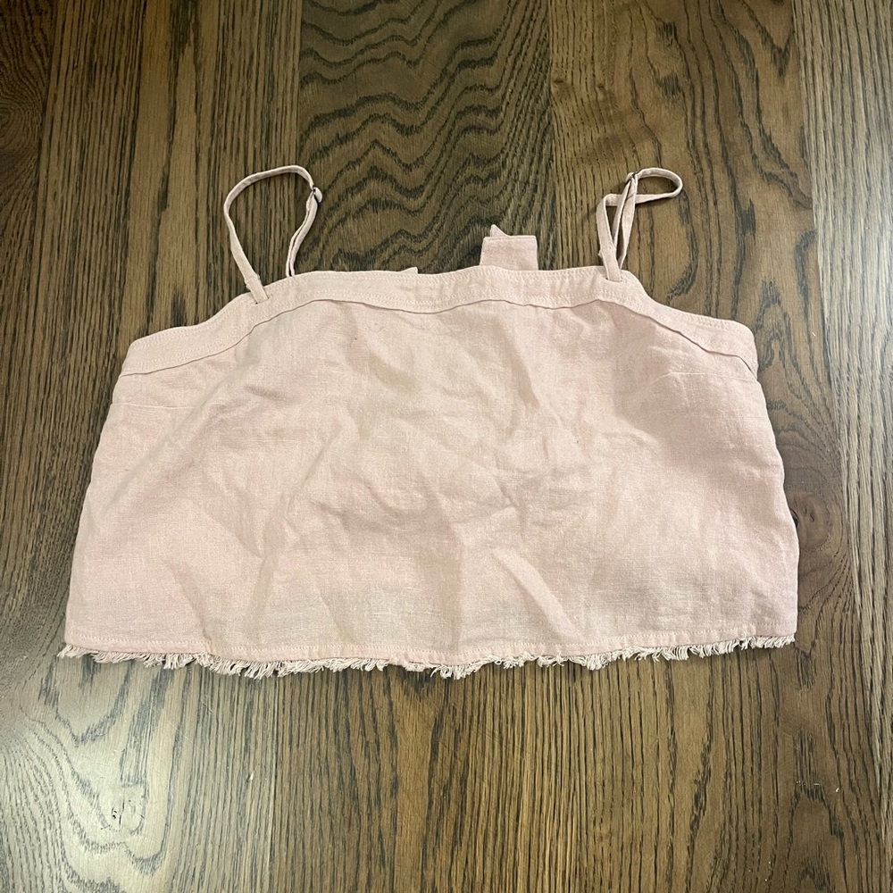 Abercrombie Pink Linen Crop Top
